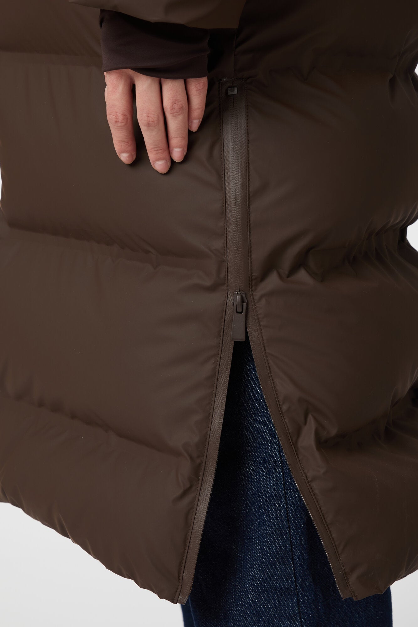 Viviana Puffer dunjakke - Dark Brown